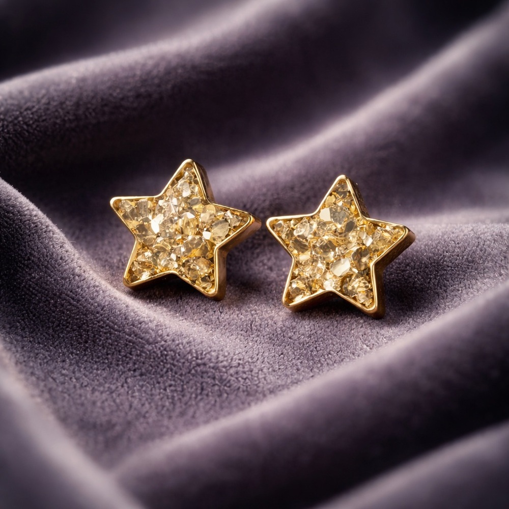 Plunder Design fashion trendy jewelry gold star studs